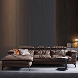 Brown Down Fill Cushions Sofa and Chaise Pillow Top Arm Settee Furniture Clearhalo 'furn' 'furn_sectionals' 'Furniture' 'furniture_sectionals' 'Living Room Furniture' 'Sectionals' 1200x1200_6322dbc6-77aa-4bc8-acda-aacf8f3df11a