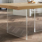Vaste houten top eettafel modern natuurlijk acryl statief eettafel