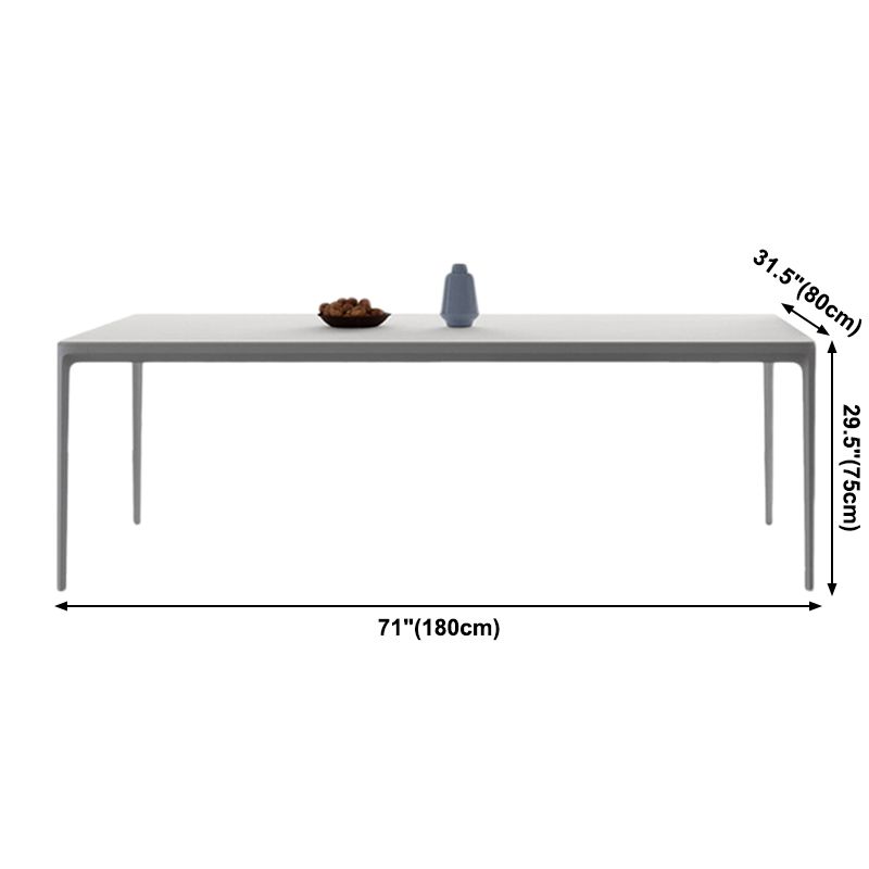 Metal Contemporary Rectangular Dining Table High Gloss White Sintered Stone Table with Metal Legs Clearhalo ' dining_table' 'Dining Tables & Seating' 'Dining Tables' 'Furniture' 'furniture_dining_table' 'Kitchen & Dining Furniture' 'kitchen&dining_furn' 'kitchen' 'kitchen_dining_table' 1200x1200_63234b92-5ea2-4a24-bfc1-93f48f5a0ae1