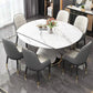 Glam Style Sintered Stone Table Pedestal Dining Table for Kitchen Clearhalo 'Dining Tables & Seating' 'Dining Tables' 'dining_table' 'furn' 'furn_dining_table' 'Furniture' 'Kitchen & Dining Furniture' 1200x1200_6323bdbd-546b-419d-b586-103bd9d1f3fb