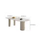 Contemporary Dining Sintered Stone Table Wood Base for Home Use