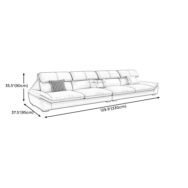 Grey Stain-Resistant Faux Leather Pillow Top Arm Sofa/Sectional for Living Room Clearhalo 'furn' 'furn_sectionals' 'Furniture' 'furniture_sectionals' 'kitchen' 'kitchen_sectionals' 'Living Room Furniture' 'Sectionals' 1200x1200_6325cc25-2922-44b6-81ec-41c3a46dbbcd