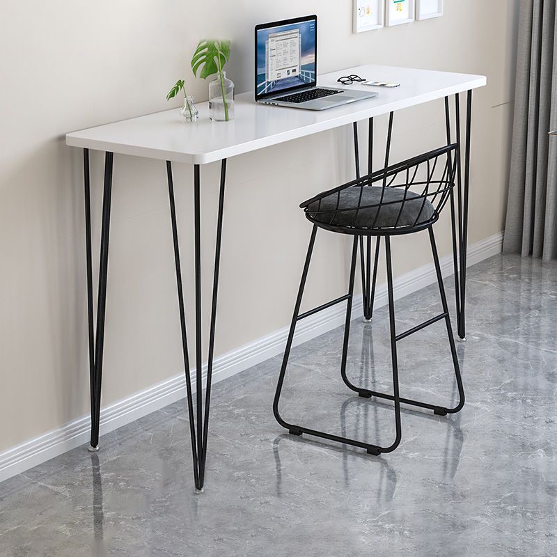 Mesa de altura de contador superior rectángulo con mesa de barra base de metal