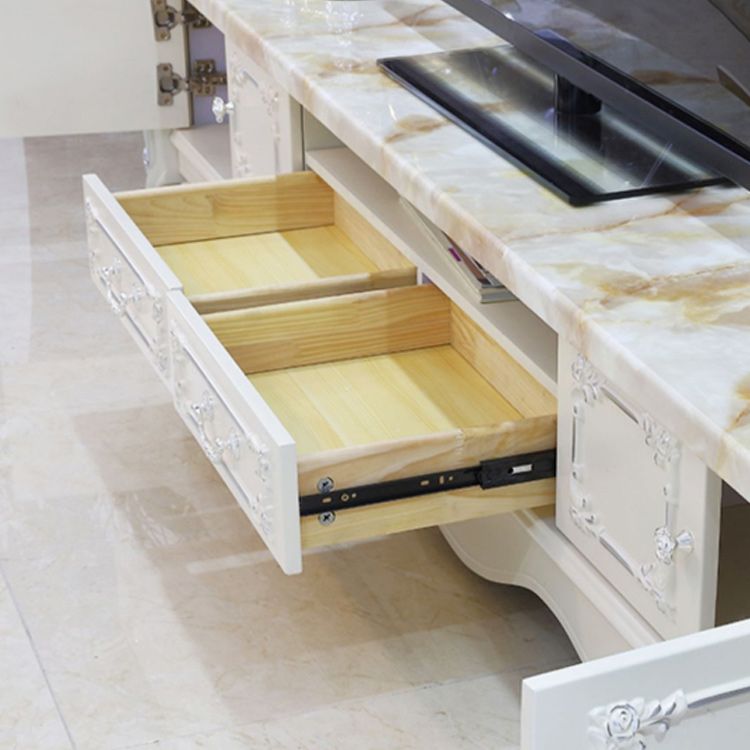 Glam TV Media Stand Solid Wood TV Stand Console met 2 laden