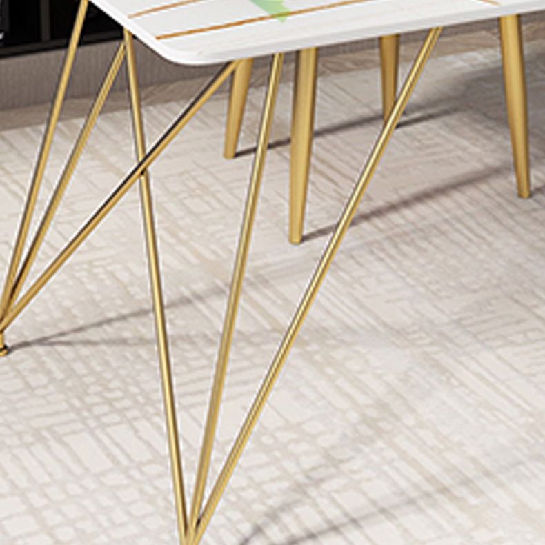 Moderne gesinterde stenen werktafel thuiskantoor bureau met metalen benen