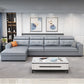 Contemporary Stain-resistant Sectional L-shape Sqaure Arm Sectional in Grey Clearhalo 'furn' 'furn_sectionals' 'Furniture' 'Living Room Furniture' 'Sectionals' 1200x1200_6327ed38-f31b-4027-93d4-7813b6bf4c1b