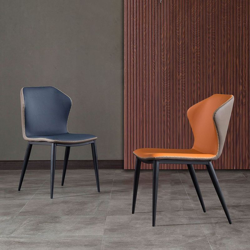 Modern Style Armless Side Chairs Windsor Back Side Chair with Metal Legs Clearhalo 'Dining Chairs' 'Dining Tables & Seating' 'dining_chair' 'furn' 'furn_dining_chair' 'Furniture' 'Kitchen & Dining Furniture' 1200x1200_63285951-bfda-4473-b686-5fe422d08aff