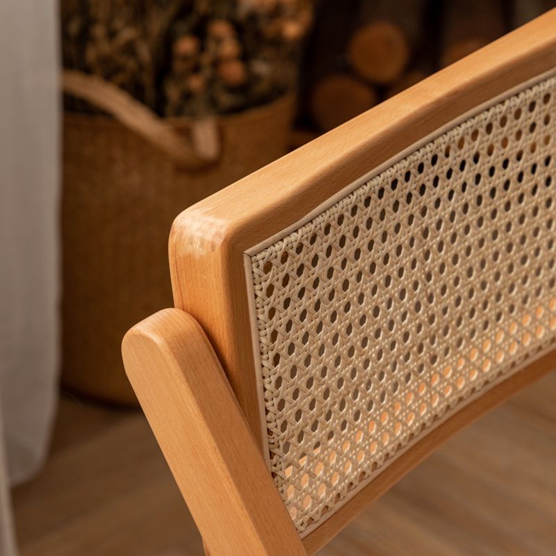 Industrial Wood Home Dining Chair Cane Back Armless Open Back Single Dining Side Chair Clearhalo ' kitchen&dining_furn' 'Dining Chairs' 'Dining Tables & Seating' 'dining_chair' 'furn' 'furn_dining_chair' 'Furniture' 'furniture_dining_chair' 'Kitchen & Dining Furniture' 'kitchen' 1200x1200_6328744f-3105-4935-8aff-b790314bfb1a