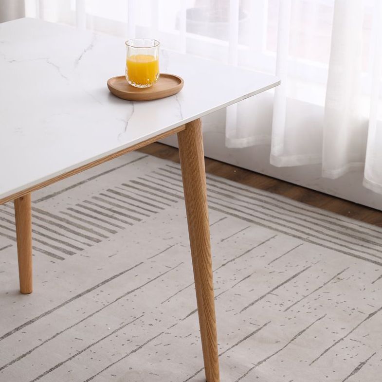 Modern Sintered Stone Dining Table Rectangular Table with Solid Wood Four-leg Clearhalo ' dining_table' 'Dining Tables & Seating' 'Dining Tables' 'furn' 'furn_dining_table' 'Furniture' 'furniture_dining_table' 'Kitchen & Dining Furniture' 'kitchen&dining_furn' 'kitchen' 'kitchen_dining_table' 1200x1200_6329669f-c12f-4e4d-b1bc-3d62692451d1