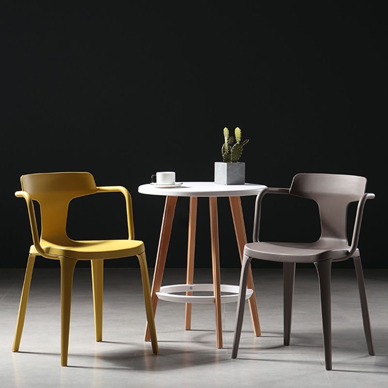 Contemporary Style Plastic Chair Kitchen Slat Back Arm Chairs (Set of 2) Clearhalo ' kitchen&dining_furn' 'Dining Chairs' 'Dining Tables & Seating' 'dining_chair' 'furn' 'furn_dining_chair' 'Furniture' 'furniture_dining_chair' 'Kitchen & Dining Furniture' 'kitchen' 1200x1200_6329862a-896a-459c-a072-0fe3aa3a7790