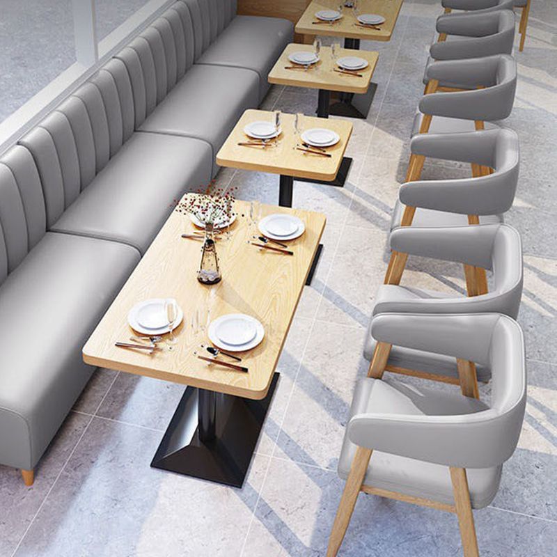 Open achterste eetstoelen hedendaagse gestoffeerde eetstoelen in grijs