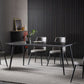 Contemporary Dining Table Set 1/4/5/7 Pcs Black Sintered Stone Top Table with Side Chairs Clearhalo 'Dining Room Sets' 'Dining Tables & Seating' 'dining_room_set' 'furn' 'furn_dining_room_set' 'Furniture' 'Kitchen & Dining Furniture' 1200x1200_632a0988-a11e-4858-b478-6d2e5fd62233