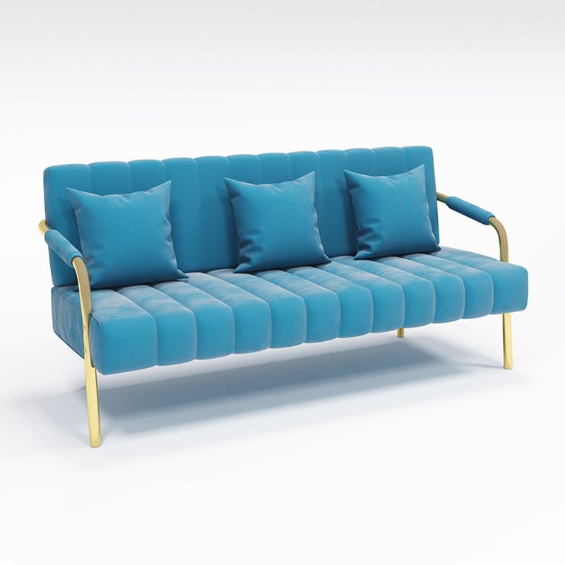 Glam Velvet 3-seat Sofa with Sewn Pillow Back 22" Wide 28" High Clearhalo 'furn' 'furn_sofas' 'Furniture' 'furniture_sofas' 'kitchen' 'kitchen_sofas' 'Living Room Furniture' 'Sofa' 'sofas' 1200x1200_632a1dc3-de32-4a9c-8e9f-2345e2b7257b