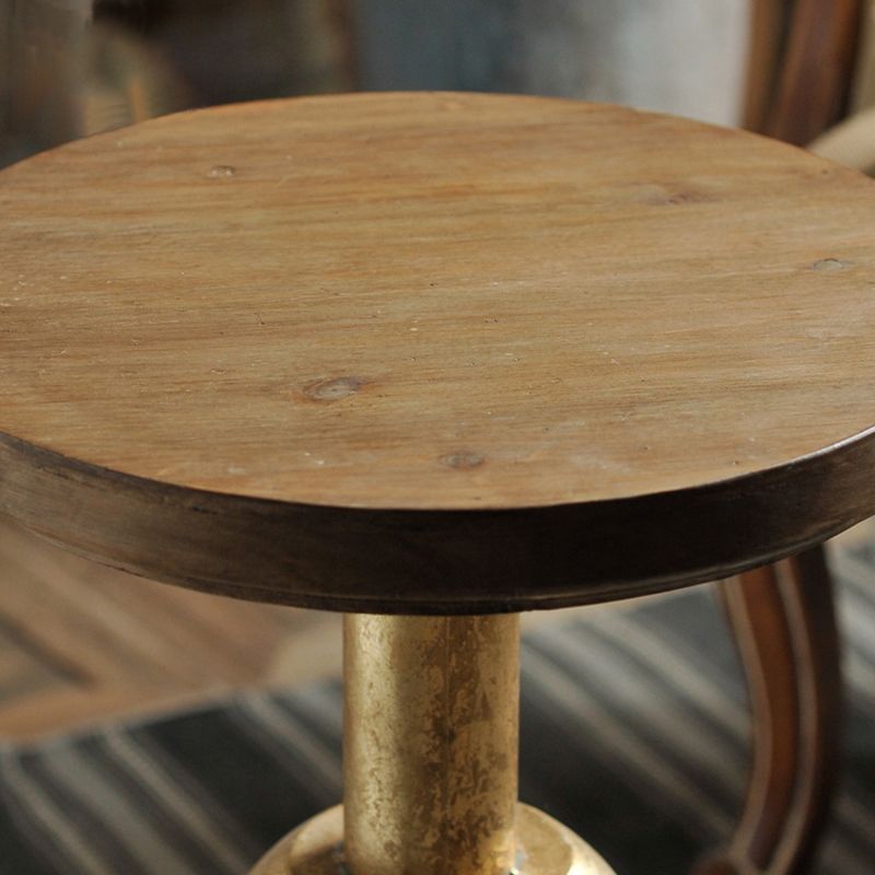 Ironcraft Pedestal Endテーブル付きのソリッドウッドエンドスライドテーブル