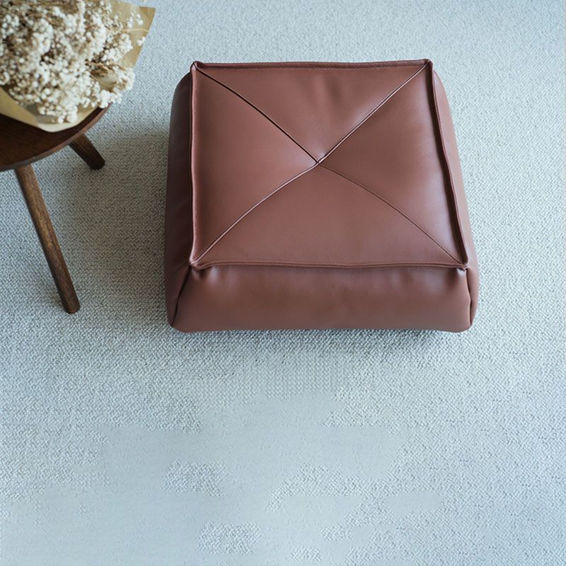 Modern Pouf Ottoman PU Leather Upholstered Solid Color Tear Resistant Square Ottoman Clearhalo 'furn' 'furn_ottomans_poufs' 'Furniture' 'Living Room Furniture' 'Ottomans & Poufs' 'ottomans_poufs' 1200x1200_632abc78-9fd9-43c9-a62c-11150b5527d8