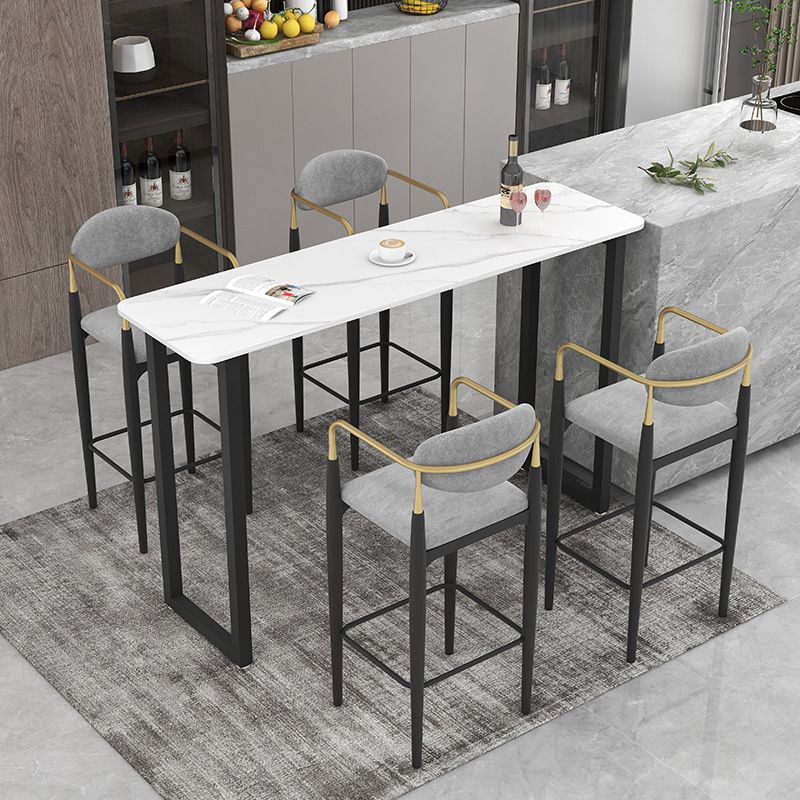 Industrial Pub Dining Set 1/3/5 Pieces Rectangular Bar Stool and Table Set Clearhalo 'Bar Furniture' 'furn' 'furn_home_bar_bar_sets' 'Furniture' 'Home Bars & Bar Sets' 'home_bar_bar_sets' 'Kitchen & Dining Furniture' 1200x1200_632b57ff-226a-459c-a69b-15de93cc0814