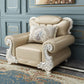 Tufted Scroll Arm Chesterfield Sofa and Chaise Genuine Leather Sofa with Pillows Clearhalo 'furn' 'furn_sectionals' 'Furniture' 'Living Room Furniture' 'Sectionals' 1200x1200_632c2115-4e76-4152-ace0-920711e28dff