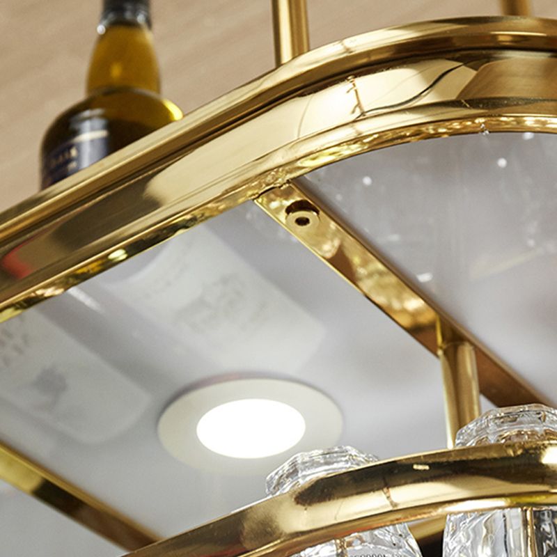 Pastilla de vino de acero inoxidable Soporte de estante de vino colgante de estilo moderno en oro