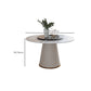 Contemporary Dining Round Table Sintered Stone Table with Metal Legs for Home Clearhalo 'Dining Tables & Seating' 'Dining Tables' 'dining_table' 'furn' 'furn_dining_table' 'Furniture' 'Kitchen & Dining Furniture' 1200x1200_632d1644-fca2-4fd7-8ea0-9fa2ab647fd6