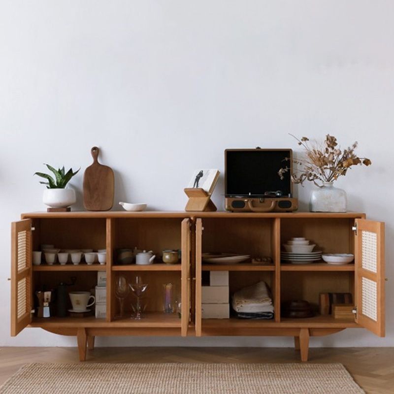 Home Wooden Side Board Modern Rectangle Sideboard Cabinet with Doors