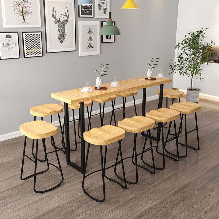 White and Black Glam Style Bar Table in Wood and Metal Milk Tea Shop Bar Table Clearhalo 'Bar Furniture' 'Bar Tables' 'bar_tables' 'furn' 'furn_bar_tables' 'Furniture' 'furniture_bar_tables' 'Kitchen & Dining Furniture' 1200x1200_632e4b5c-250c-4de1-90c6-a1f509f3fe6d