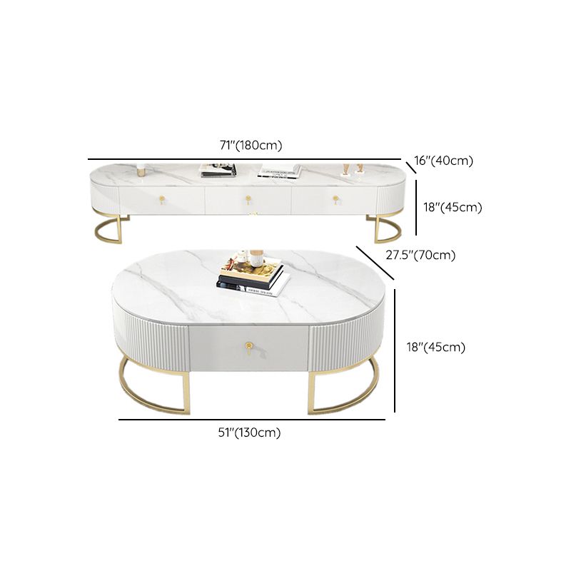 Slate Top Coffee or End Table with Storage Drawers Oval Frame Clearhalo 'Coffee & Accent Tables' 'Coffee Tables' 'coffee_tables' 'furn' 'furn_coffee_tables' 'Furniture' 'Living Room Furniture' 1200x1200_632faf99-bca3-4398-8872-2a8e67f087ed