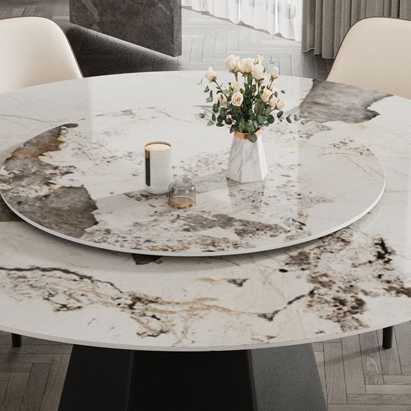 Round Dining Table Set 1/5/7 Pieces with Metal Base Kitchen Furniture Set