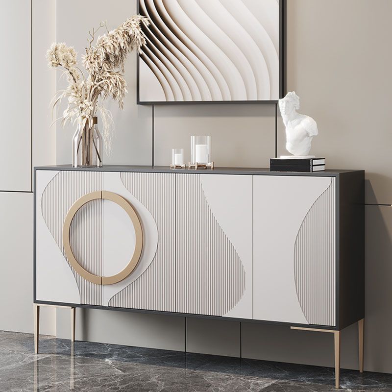Glam Style Buffet Stand Engineered Wood Sideboard Buffet , 13.8" X 35.4" H Clearhalo 'buffet_sideboard' 'Buffets & Sideboards' 'furn' 'furn_buffet_sideboard' 'Furniture' 'Kitchen & Dining Furniture' 1200x1200_6330c48a-705e-4d28-b2b1-c41b48e15733