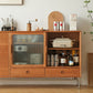 Tavolo di sideboard in legno massiccio marrone Server da pranzo moderno con cassetti