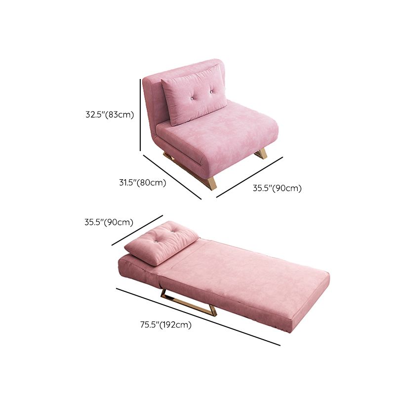 Cadre de futon pliable glamour avec canapé-lit de Futon en velours de 31,5 "de largeur en rose