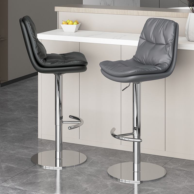 Sgabello da bar imbottito moderno ad altezza regolabile con poggiapiedi