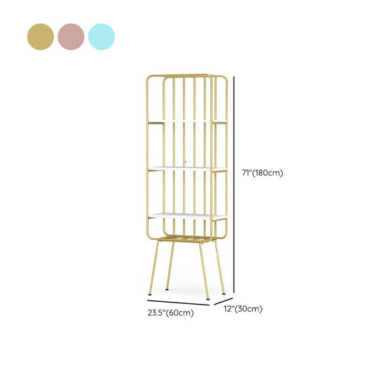 Urban Bookshelf Metal Open Back Shelf Bookcase with Shelves for Living Room