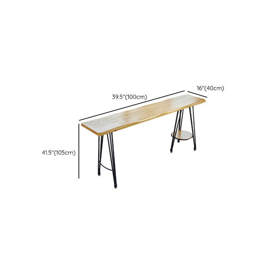 モダンバーの高さテーブルソリッドウッドトップビストロパブテーブル金属脚