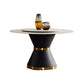 Modern Stone Round Table Standard Height Dining Room Table with Pedestal Base