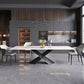Modern Rectangle Sintered Stone Table Set 1/4/5 Pieces Dining Set Clearhalo 'Dining Room Sets' 'Dining Tables & Seating' 'dining_room_set' 'furn' 'furn_dining_room_set' 'Furniture' 'Kitchen & Dining Furniture' 1200x1200_633500f8-389c-41c3-9fce-91e3ee7471e3