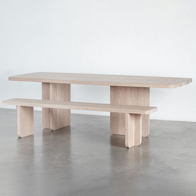 Contemporary Rectangle Table Solid Wood Top Dining Table for Home Clearhalo ' dining_table' 'Dining Tables & Seating' 'Dining Tables' 'furn' 'furn_dining_table' 'Furniture' 'furniture_dining_table' 'Kitchen & Dining Furniture' 'kitchen&dining_furn' 'kitchen' 'kitchen_dining_table' 1200x1200_63370038-6a17-47e7-9582-1ba11d166dae