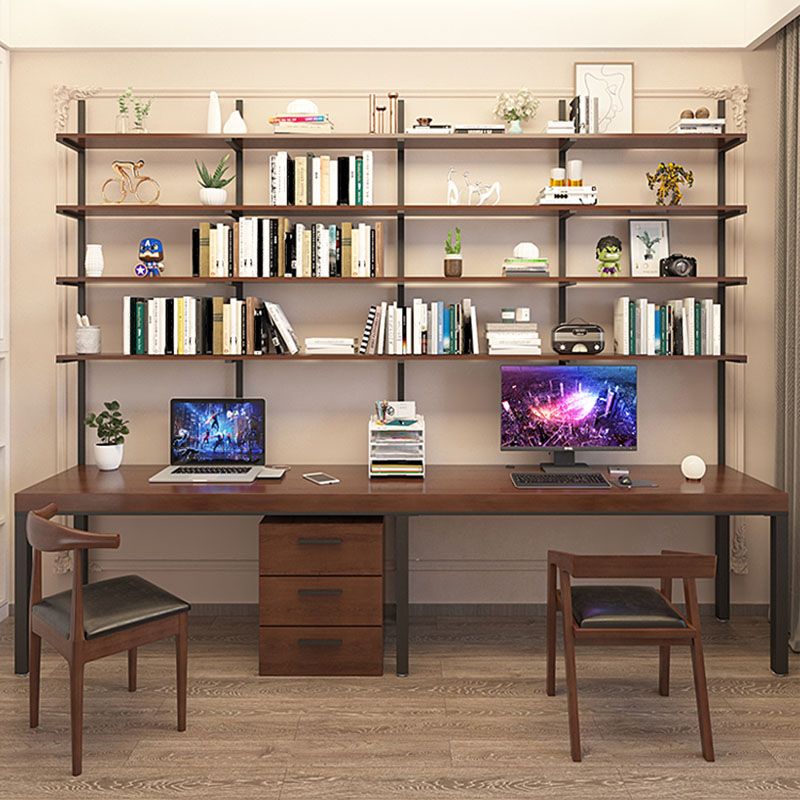 Modern massief houten bureau rechthoekig woning schrijven bureau in bruin