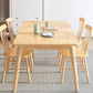 Modern Natural Rectangular Rubberwood Dining Table with 4 Legs