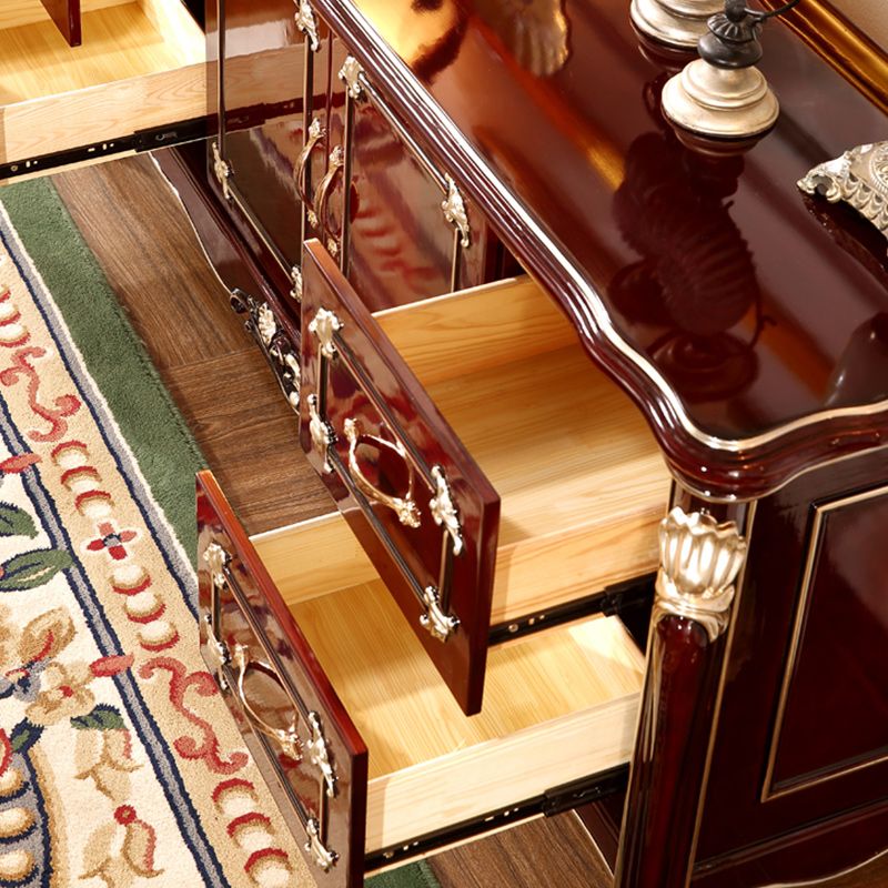 Sideboard glam sideboard in legno in gomma con porta e cassetto per soggiorno