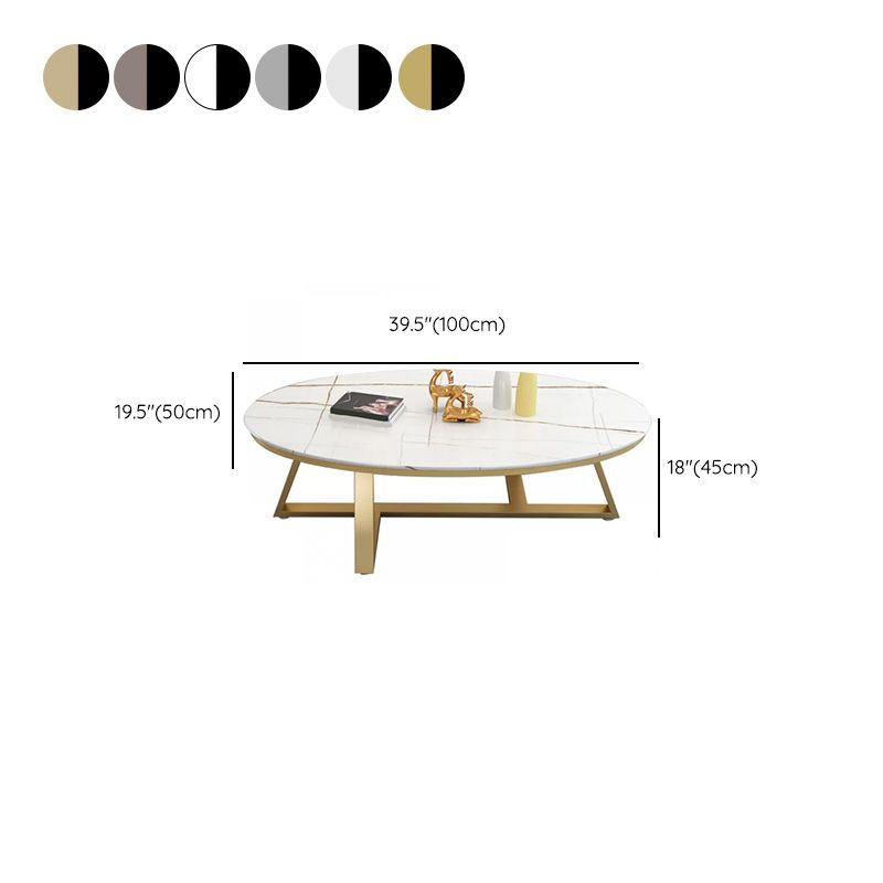 Contemporary Coffee Table Oval Single Stone Coffee Cocktail Table Clearhalo 'Coffee & Accent Tables' 'Coffee Tables' 'coffee_tables' 'furn' 'furn_coffee_tables' 'Furniture' 'Living Room Furniture' 1200x1200_633a131d-dda7-480e-ad82-c2c2a85a6aca