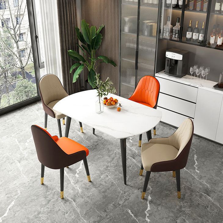 Faux Leather Dining Chair Parsons Home Dining Arm Side Chair Clearhalo 'Dining Chairs' 'Dining Tables & Seating' 'dining_chair' 'furn' 'furn_dining_chair' 'Furniture' 'Kitchen & Dining Furniture' 1200x1200_633b10e1-4421-463b-a1ad-137b929617b1