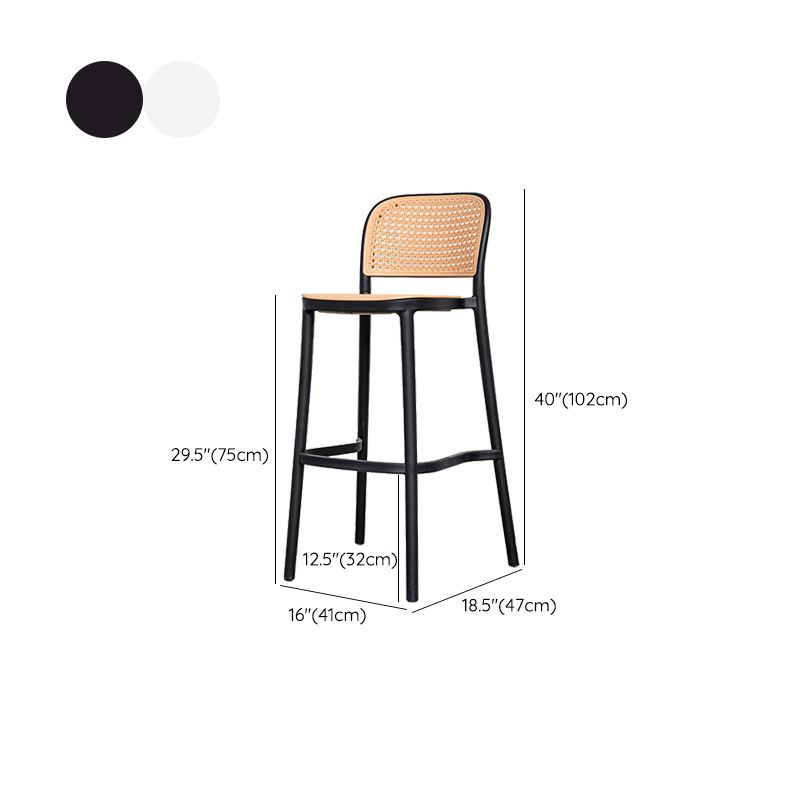 Sgabello da bar impilabile in plastica Sgabelli da bar con schienale moderno per sala da pranzo