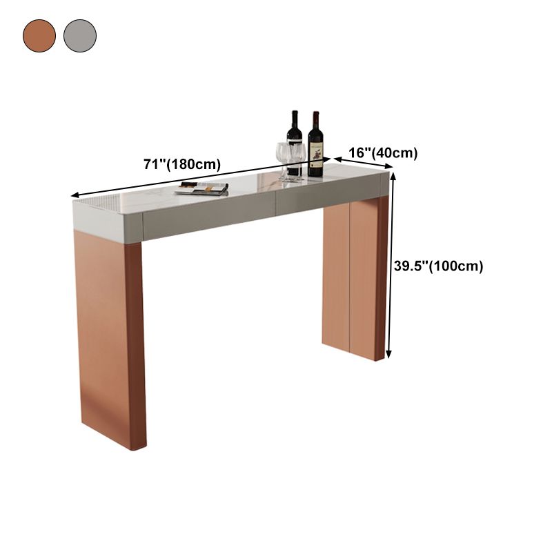 Contemporary Rectangle Bar Counter Table Sintered Stone Dining Table for Kitchen Clearhalo 'Bar Furniture' 'Bar Tables' 'bar_tables' 'furn' 'furn_bar_tables' 'Furniture' 'furniture_bar_tables' 'Kitchen & Dining Furniture' 1200x1200_633f490f-0529-42c9-9300-8d6de1114069