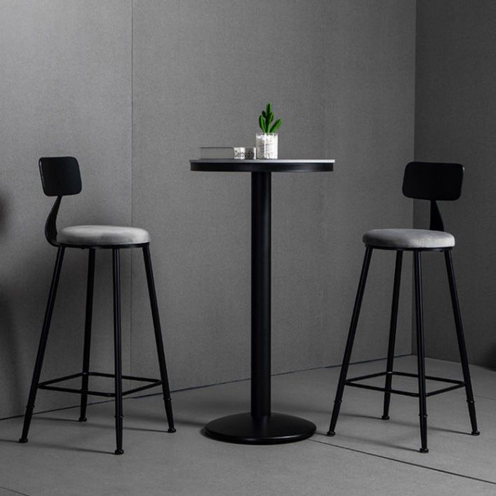 Mesa de barra superior de piedra gris de estilo industrial Juego de mesa 1/2/3 piezas de mostrador con taburetes altos