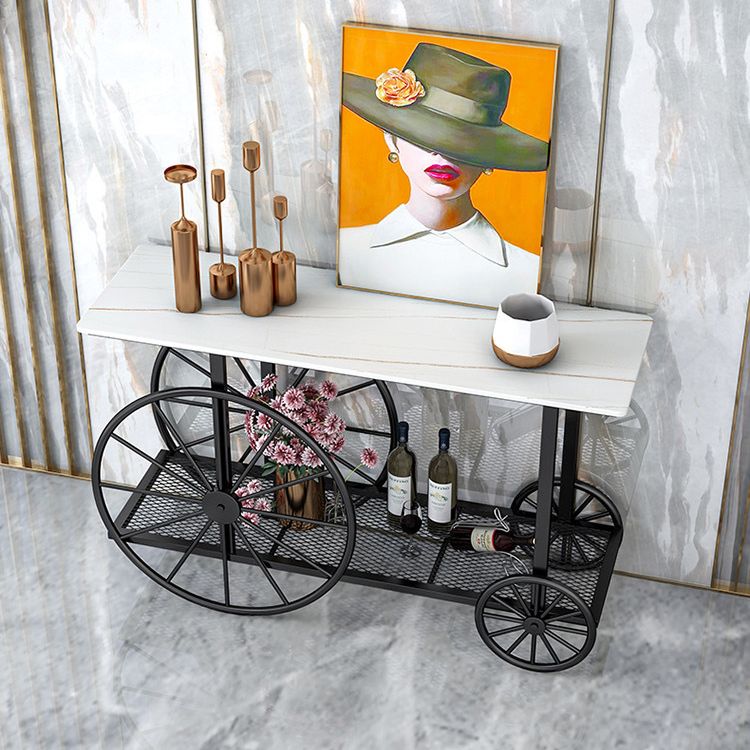 Tavolo accento rettangolo glam tavolo da divano console di finitura antica