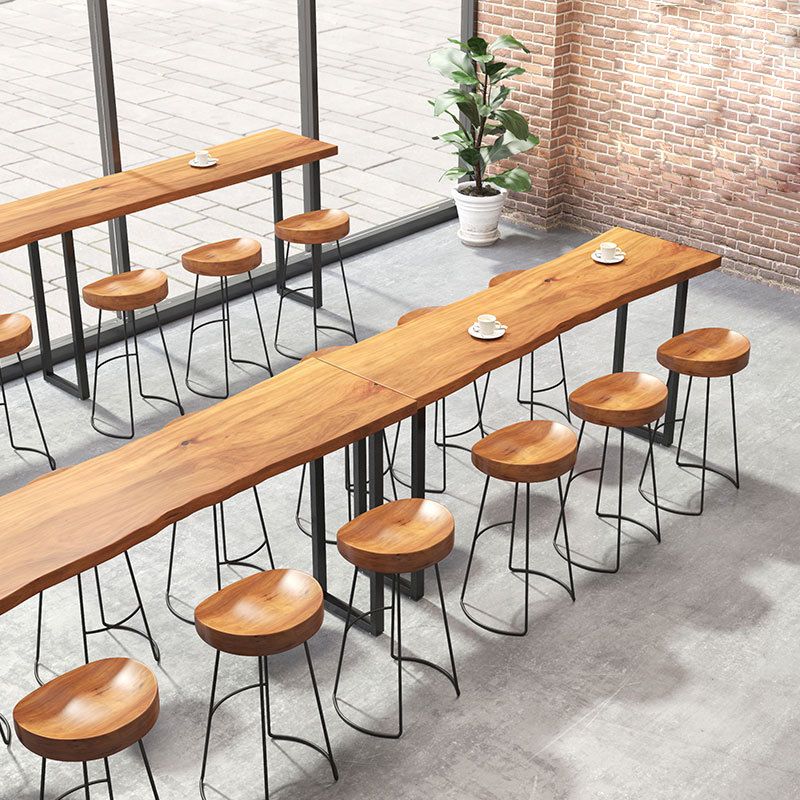 Industrial Bar Table Set 1/7 Pieces Solid Wood Bistro Set for Indoor Clearhalo 'Bar Furniture' 'furn' 'furn_home_bar_bar_sets' 'Furniture' 'Home Bars & Bar Sets' 'home_bar_bar_sets' 'Kitchen & Dining Furniture' 1200x1200_6342748d-2271-497d-82db-1e10fb4b4ebe