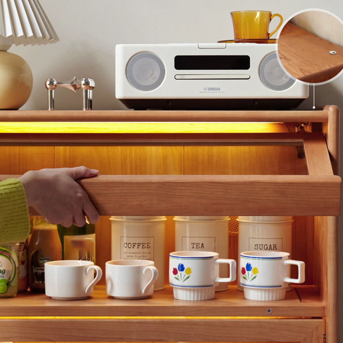 Accento per accento in legno massimo a 2 porte in vetro per la casa