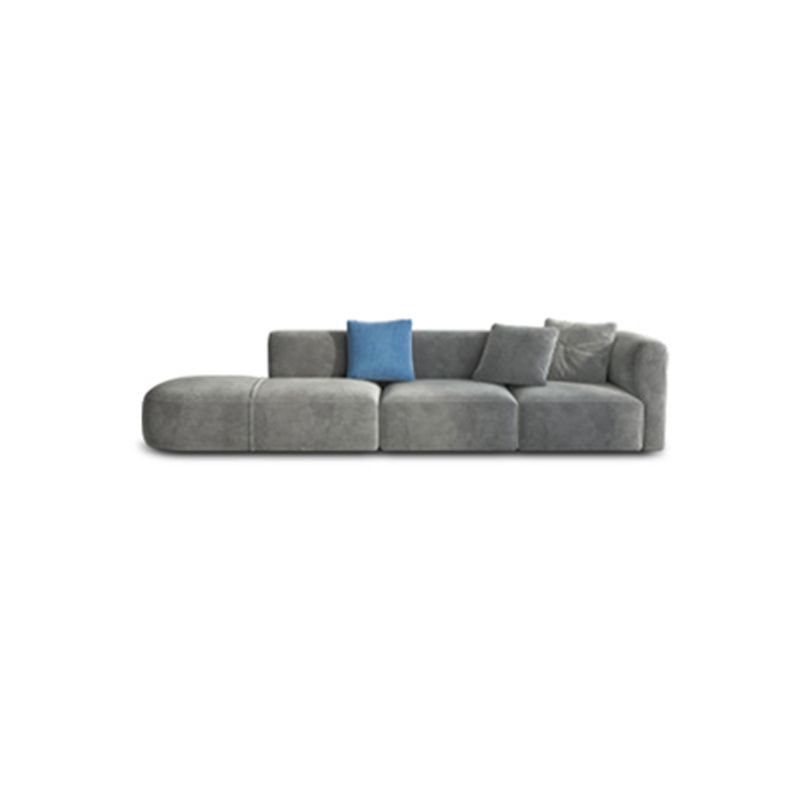 Velvet One Arm Sectional Sofa 27.56"High Tight Back Sofa for Living Room Clearhalo 'furn' 'furn_sectionals' 'Furniture' 'furniture_sectionals' 'Living Room Furniture' 'Sectionals' 1200x1200_6344b5eb-50c5-4ee8-91be-65d5a11ab8aa