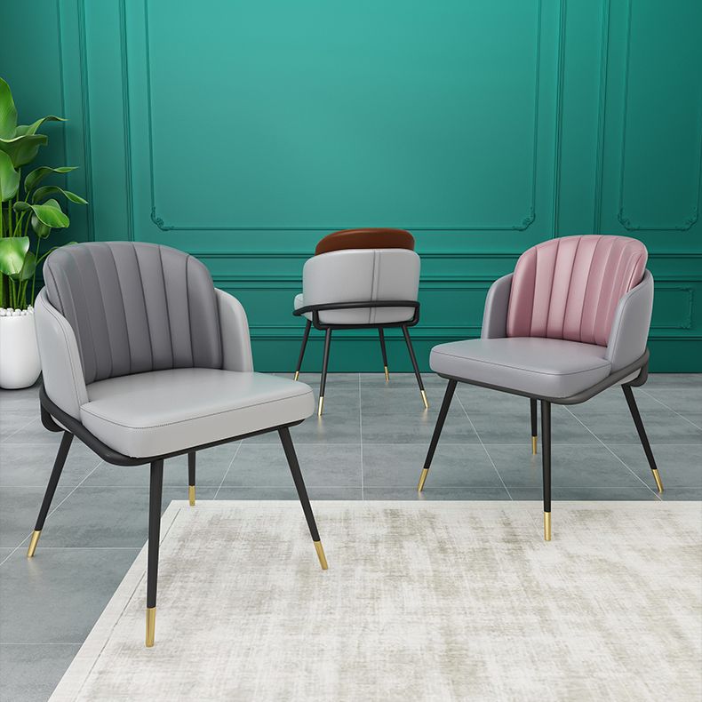 Scandinavian Armless Solid Back Chair for Home Upholstered Side Chair Clearhalo 'Dining Chairs' 'Dining Tables & Seating' 'dining_chair' 'furn' 'furn_dining_chair' 'Furniture' 'Kitchen & Dining Furniture' 1200x1200_63460ab0-9e94-4277-9a4a-8938702c7b58