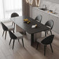 Contemporary Style 1/4/5/7 Pieces Dining Chairs Set Stone Rectangle Furniture in Black